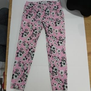 Aeropostale pink floral jegging, size: 5/6